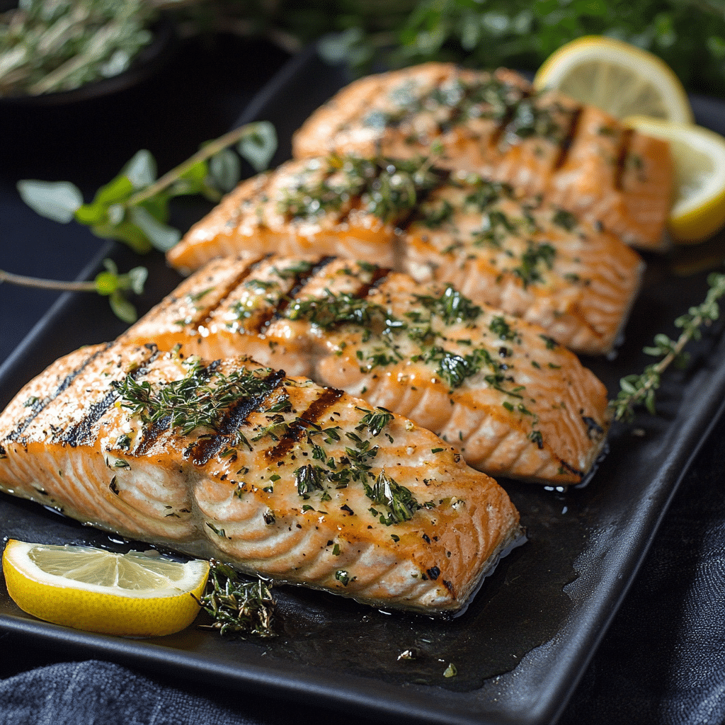 Grilled Salmon with Lemon Herb Marinade