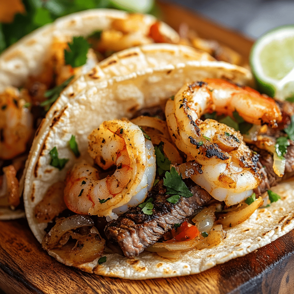 Shrimp and Steak Tacos