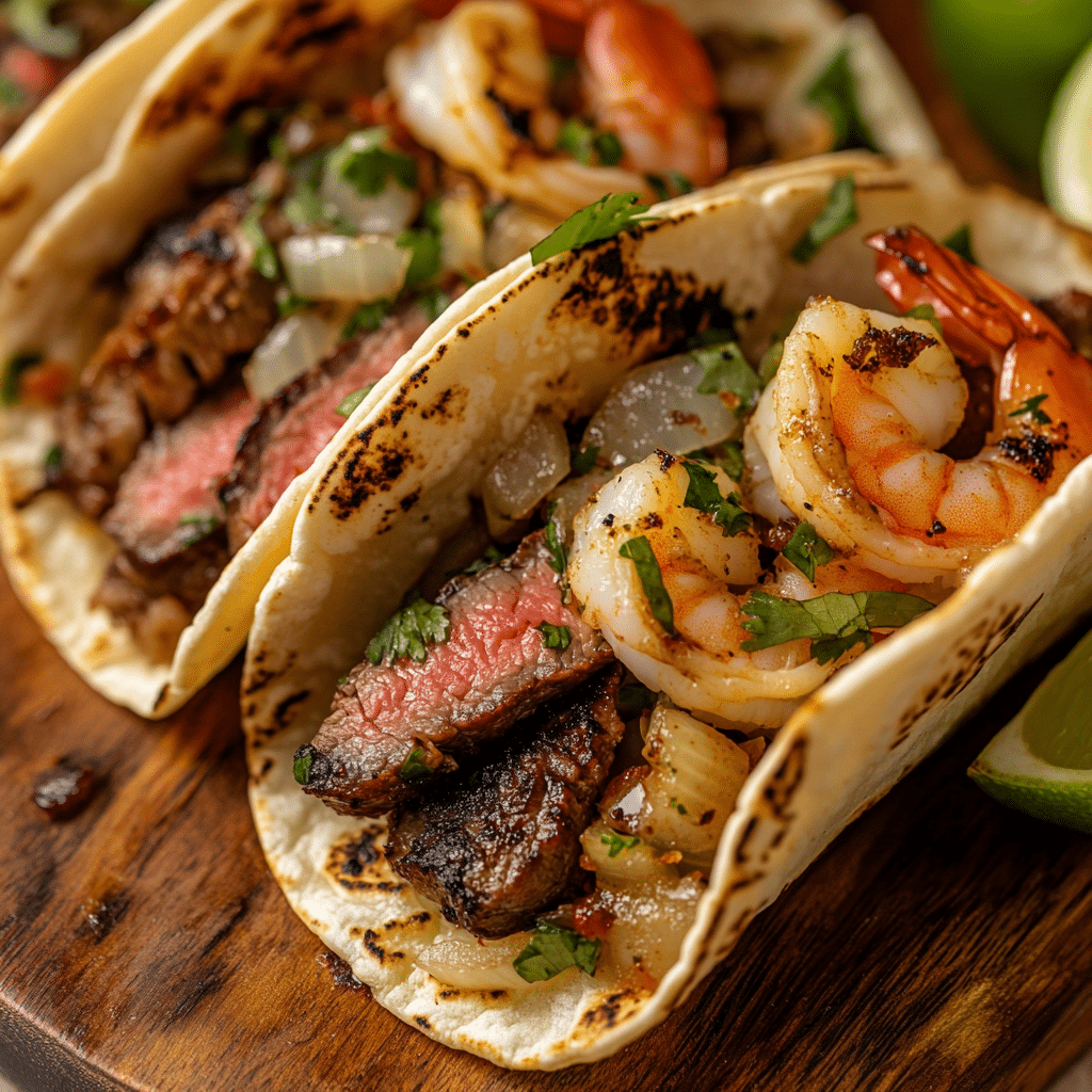 Shrimp and Steak Tacos