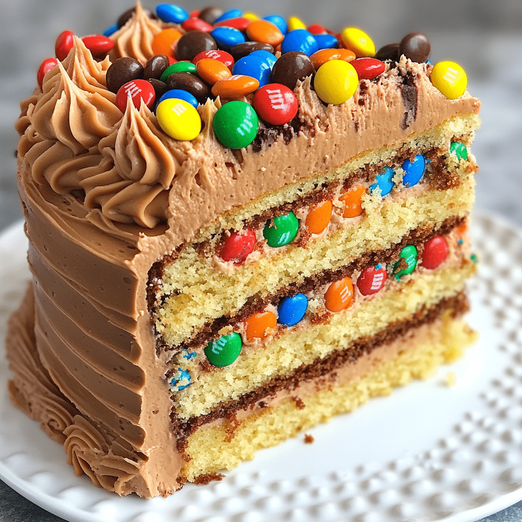 M&M’s Peanut Butter Cake with Peanut Butter Frosting