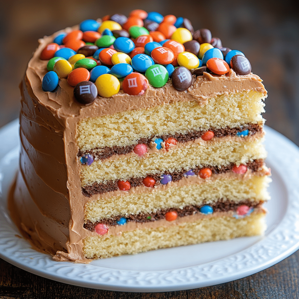 M&M’s Peanut Butter Cake with Peanut Butter Frosting