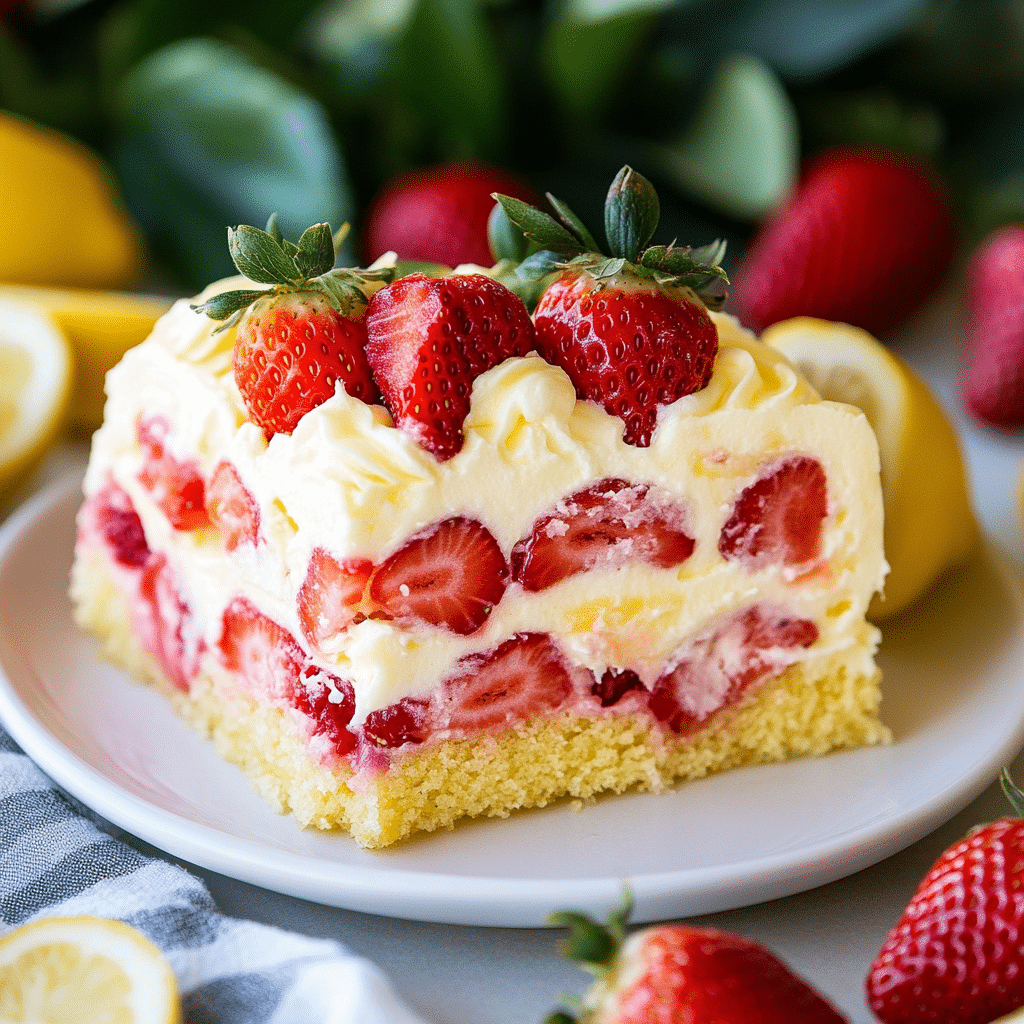 Strawberry Lemonade Poke Cake