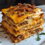 Parmesan Garlic Bacon Cheeseburger Lasagna