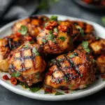 Grilled Spicy Chili Garlic Chicken Thighs