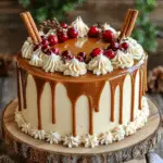 Gingerbread Cake with Cinnamon Cream Cheese Frosting and Caramel Drizzle