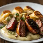 Blackstone Kielbasa and Pierogies