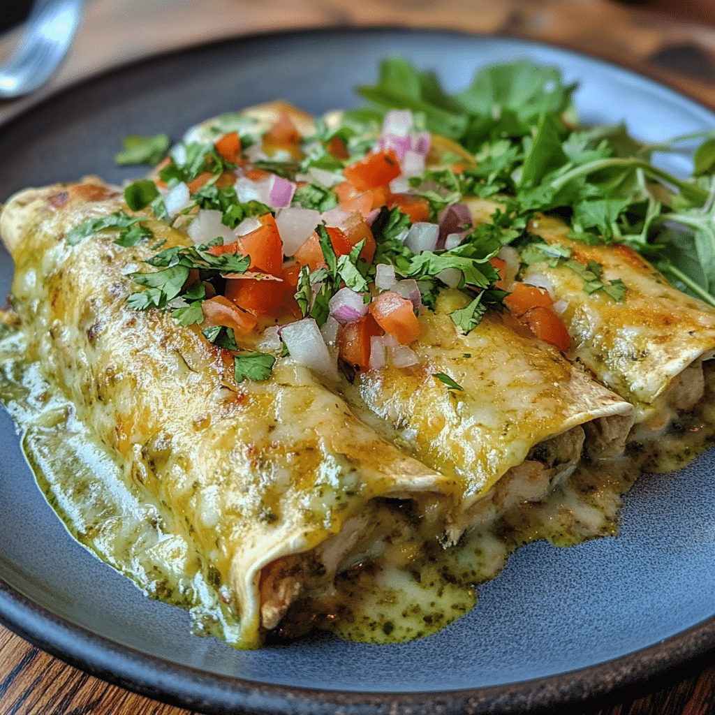 Smoked Green Chicken Enchiladas