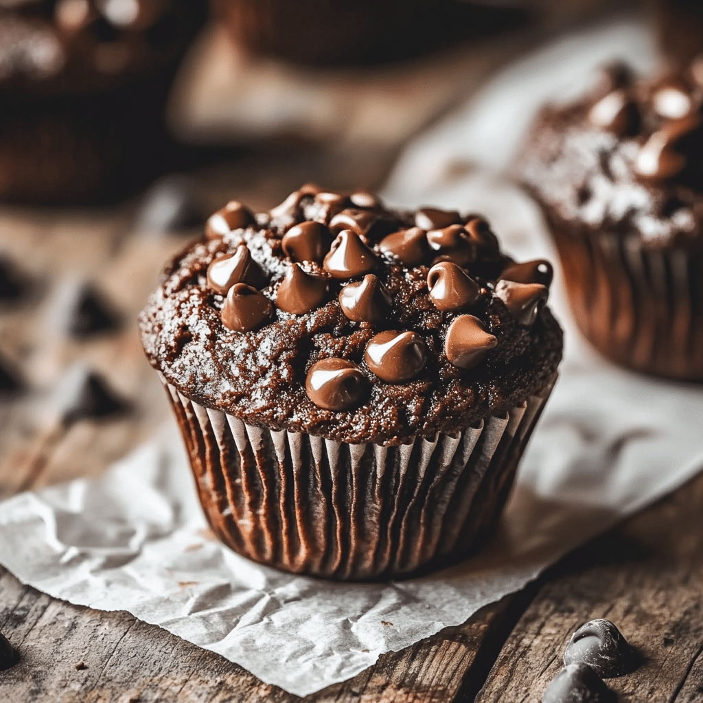 Fudgy Chocolate Avocado Muffins