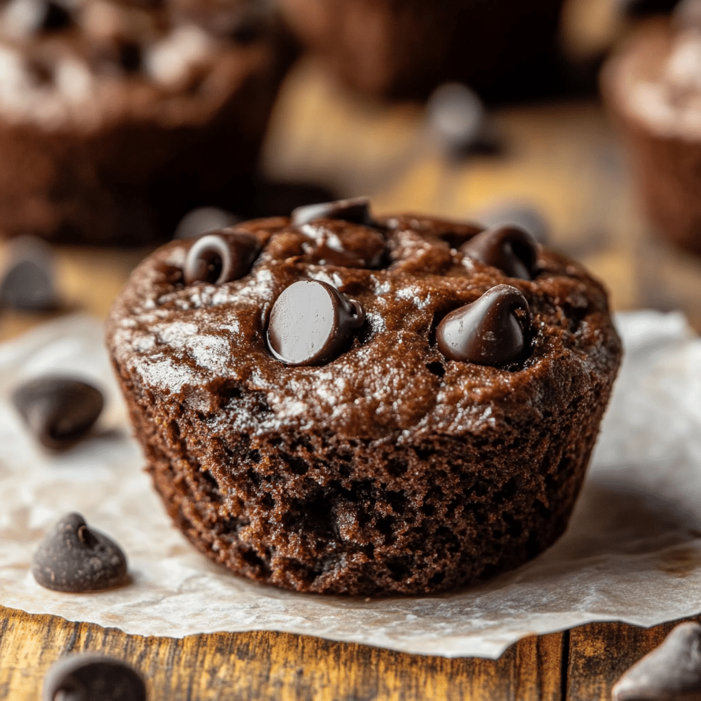 Fudgy Chocolate Avocado Muffins