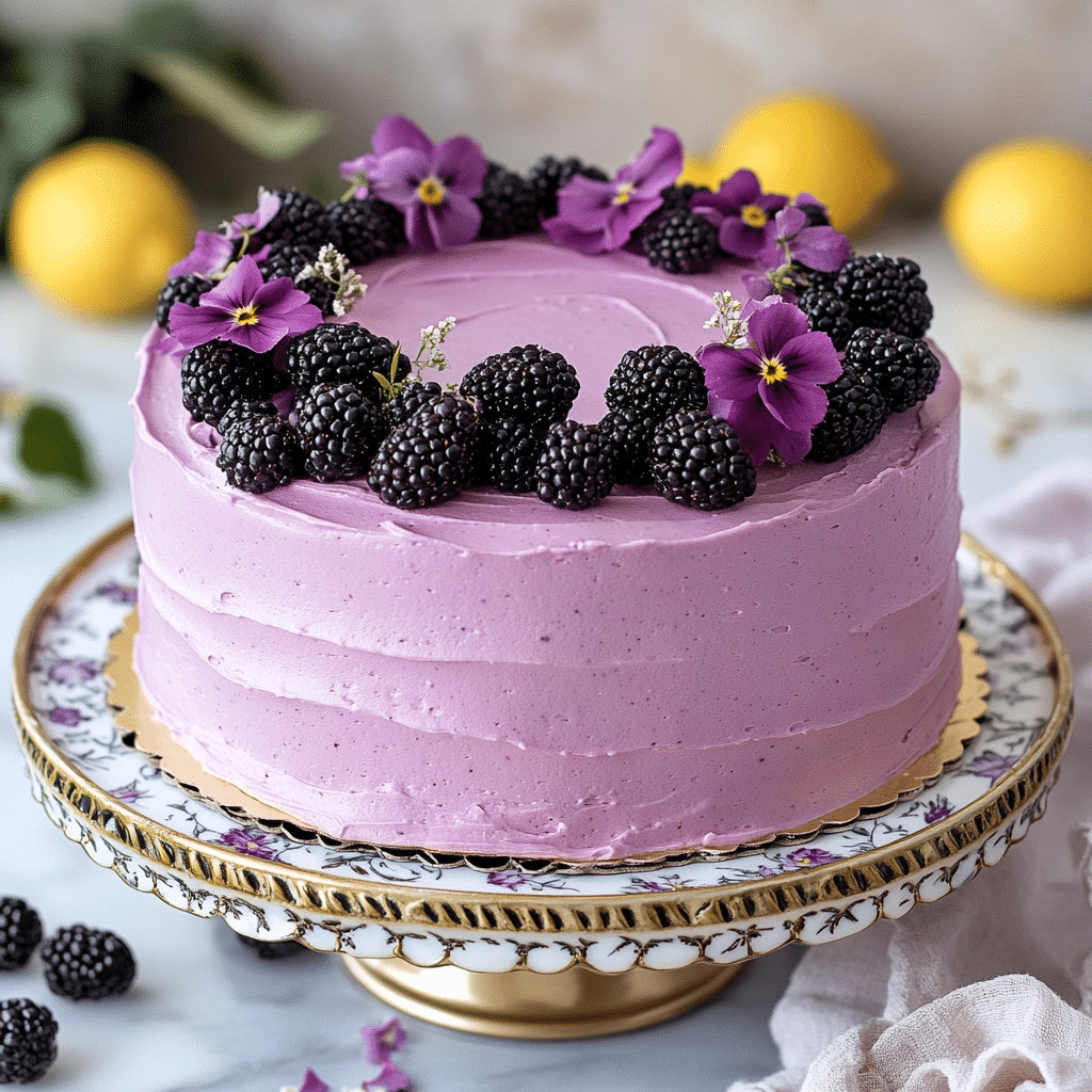 Blackberry Lemon Cake with Blackberry Frosting