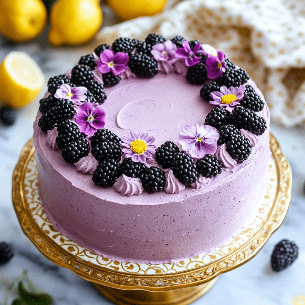 Blackberry Lemon Cake with Blackberry Frosting