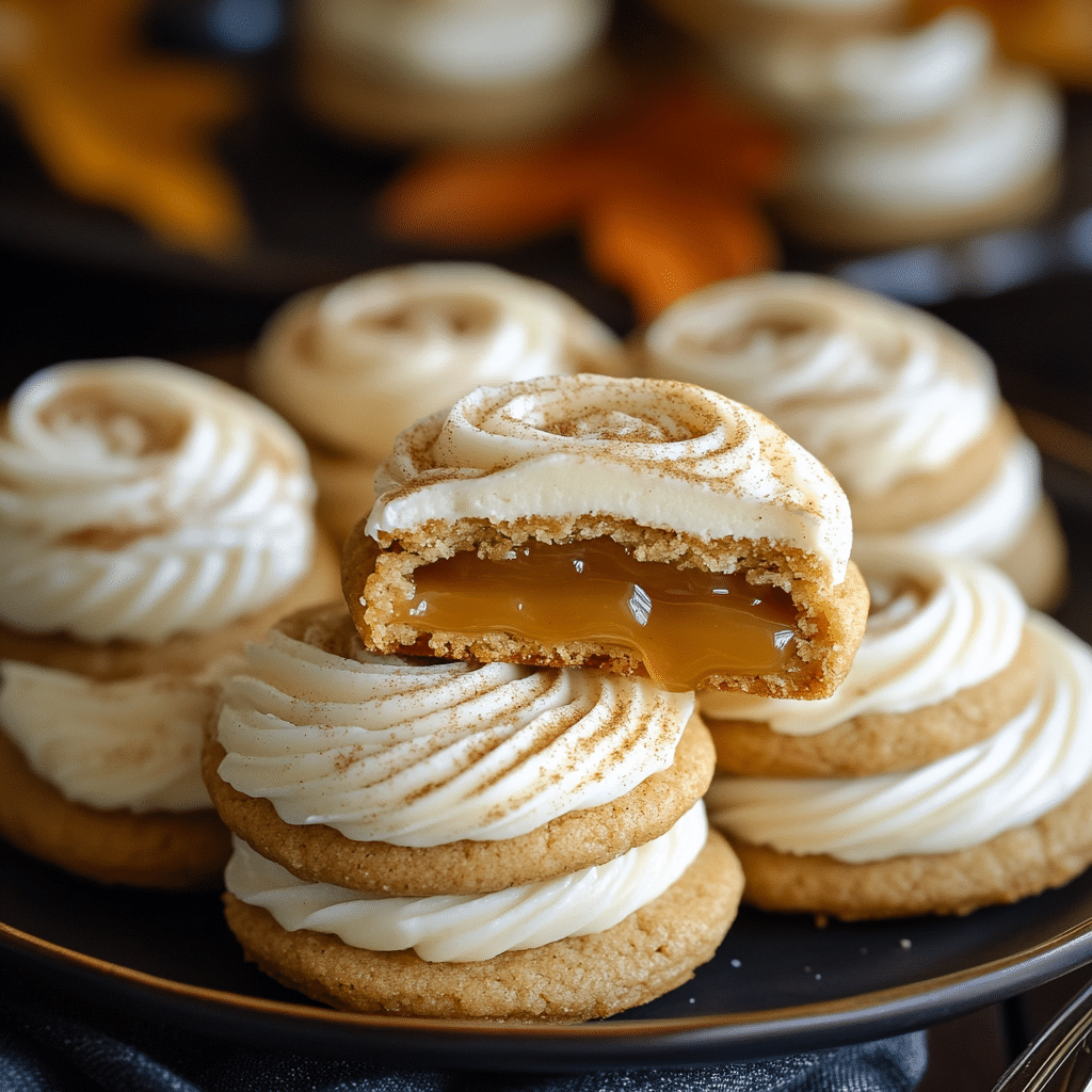 Apple Cider Whoopie Pie Cookies with Caramel Filling