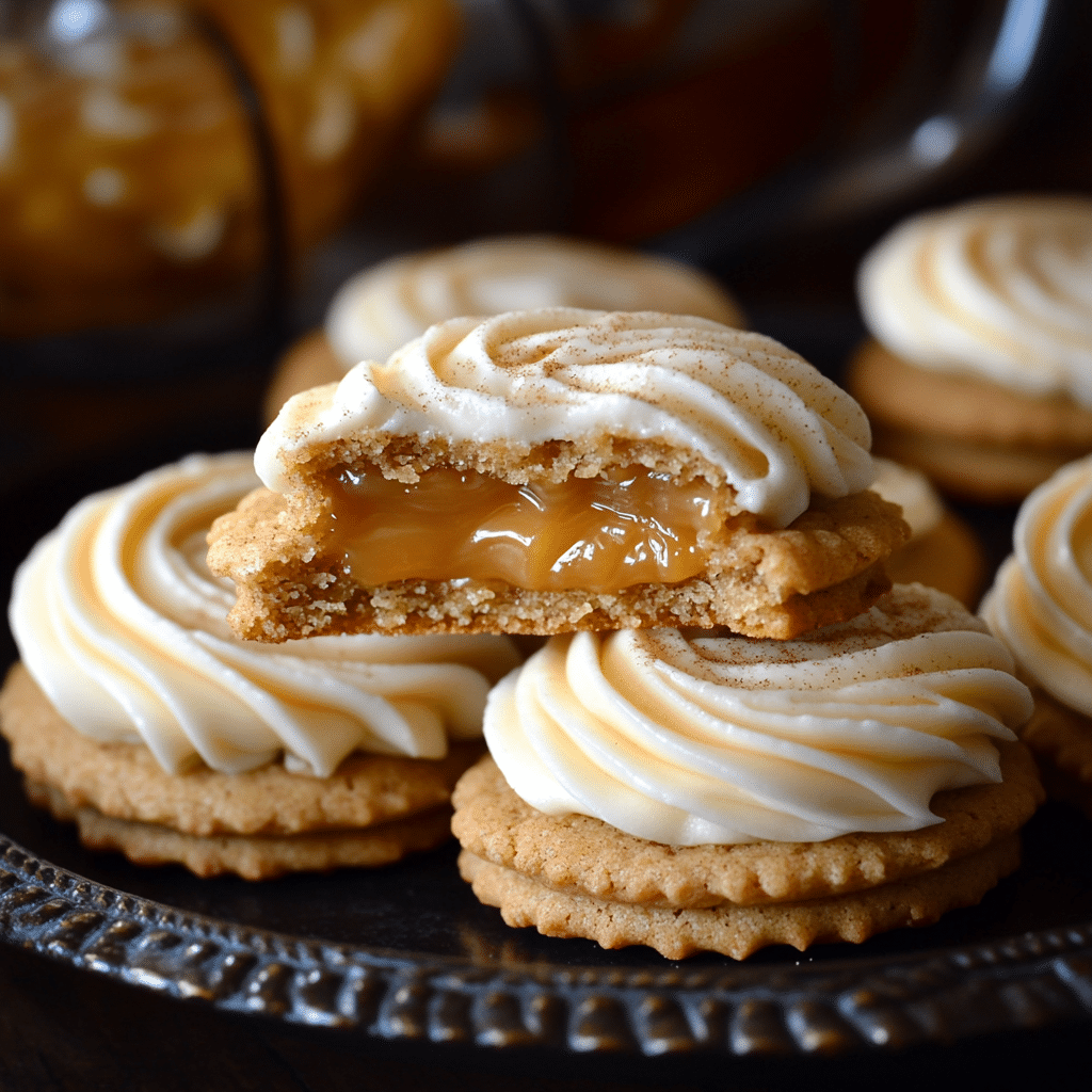 Apple Cider Whoopie Pie Cookies with Caramel Filling