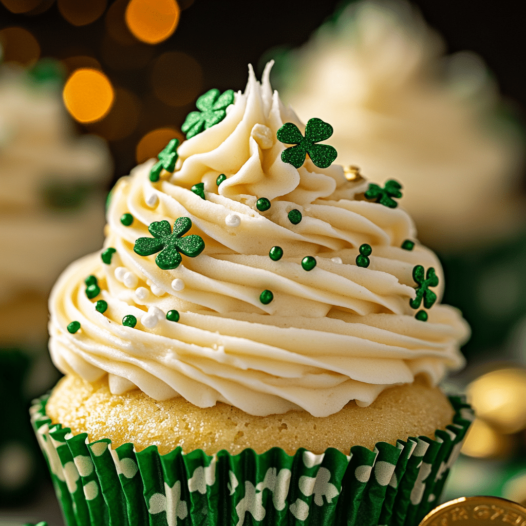 Boozy Shamrock Shake Cupcakes