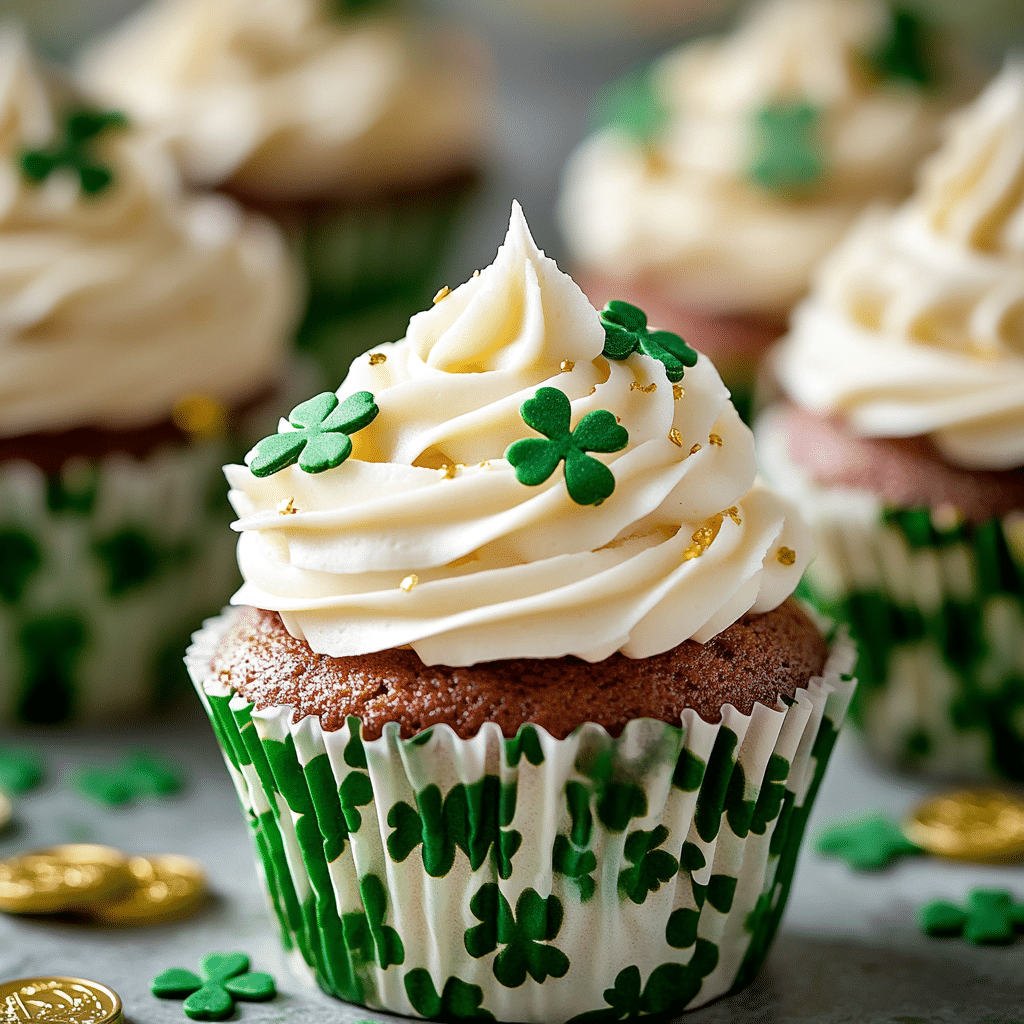 Boozy Shamrock Shake Cupcakes