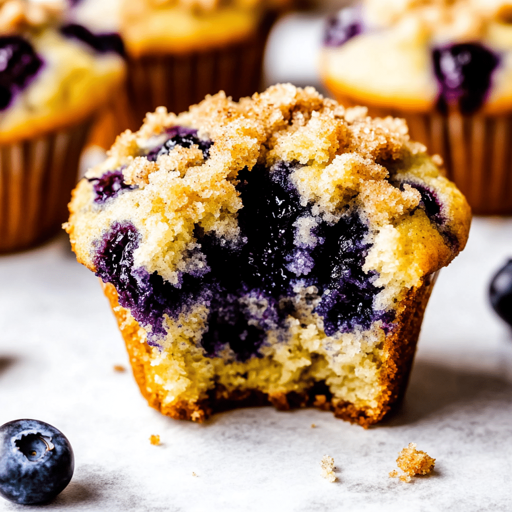 Blueberry Muffins With Streusel Crumb Topping