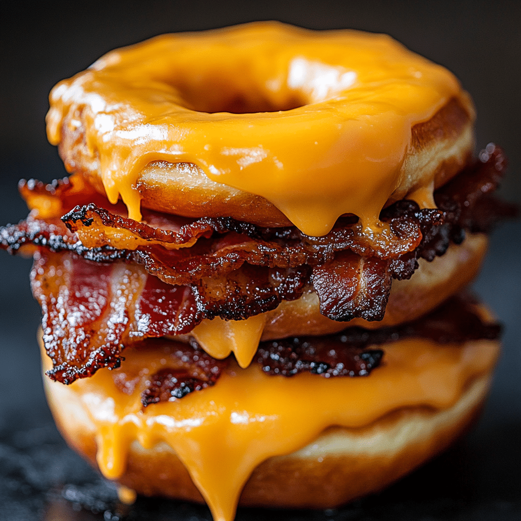Donut Grilled Cheese with Bacon Maple