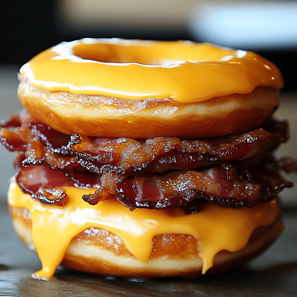Donut Grilled Cheese with Bacon Maple