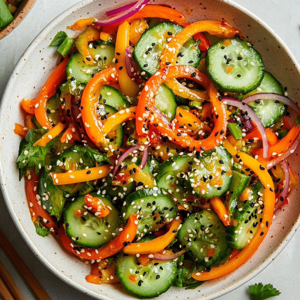 Amazing Viral Cucumber Pepper Salad