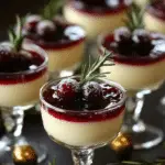 Eggnog Panna Cotta with Spiked Cranberry Sauce
