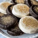 Gold Glitter Dipped Peanut Butter Oreos