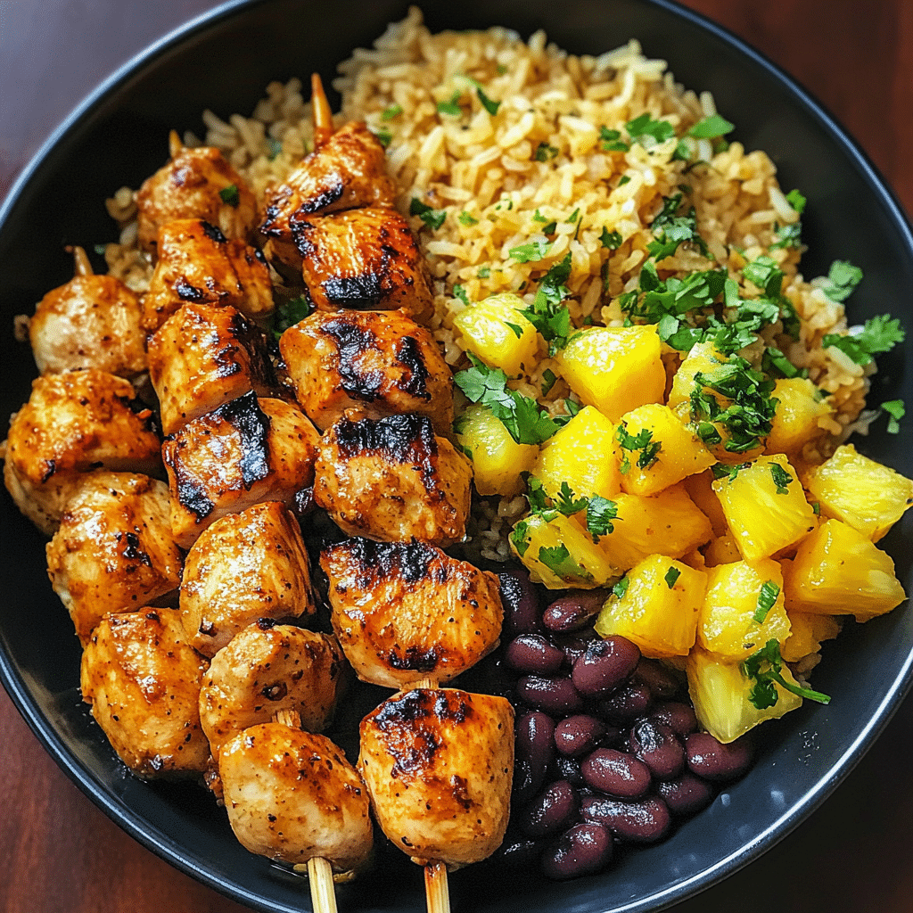 Cilantro Orange Chicken with Rice and Beans
