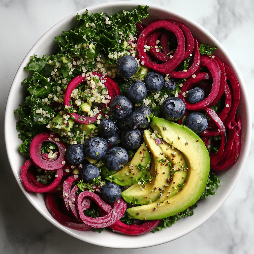 Kale Blueberry Salad with Quinoa