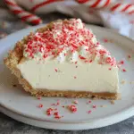 Holiday White Chocolate Peppermint Cheesecake Mousse Pie