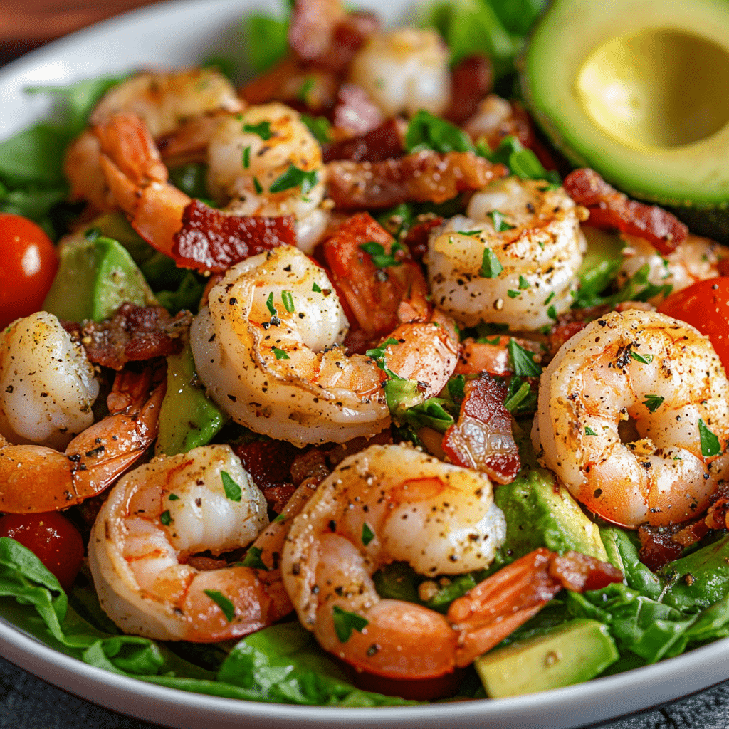 Shrimp Avocado and Spinach Salad