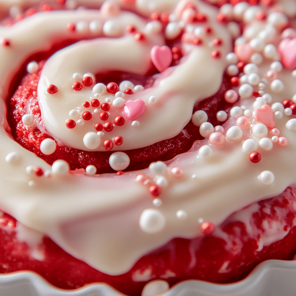 Red Velvet Valentine's Cinnamon Rolls