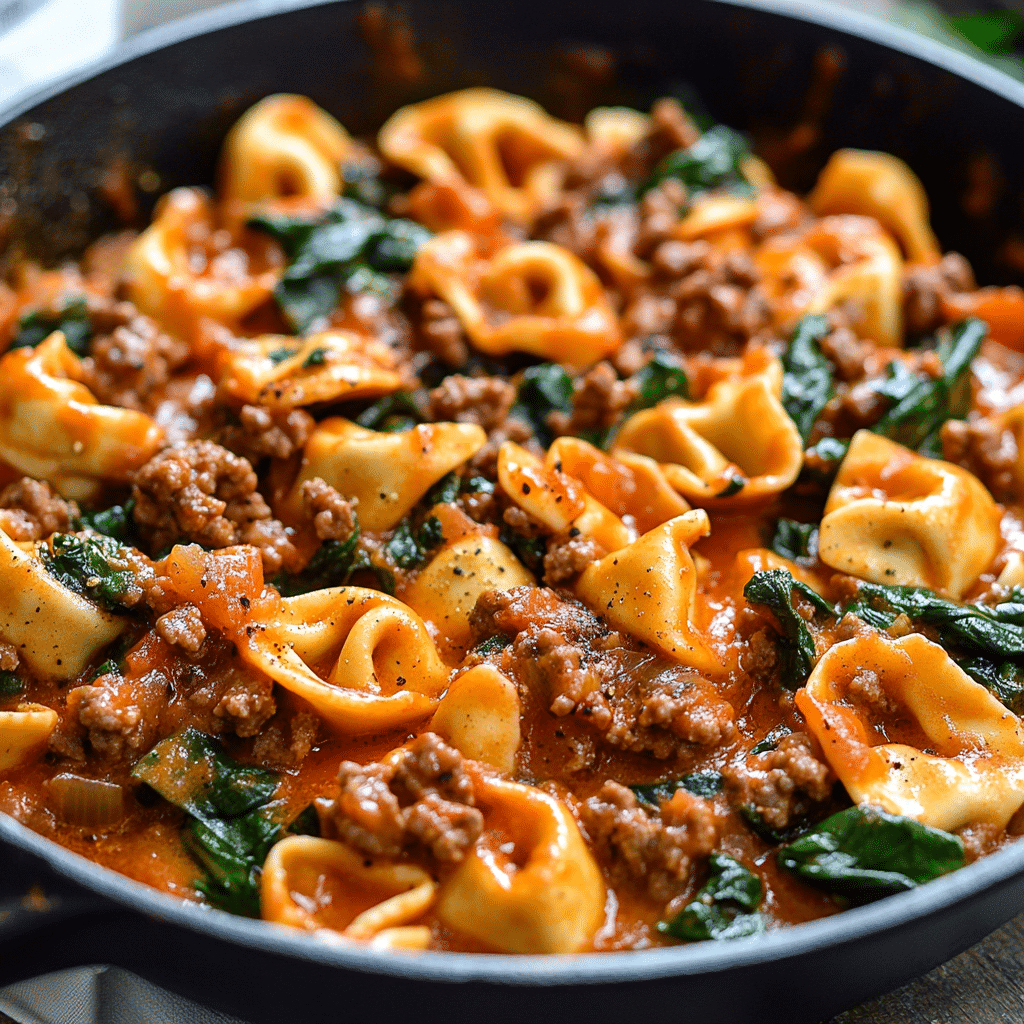 Creamy Spinach Tomato Tortellini Recipe