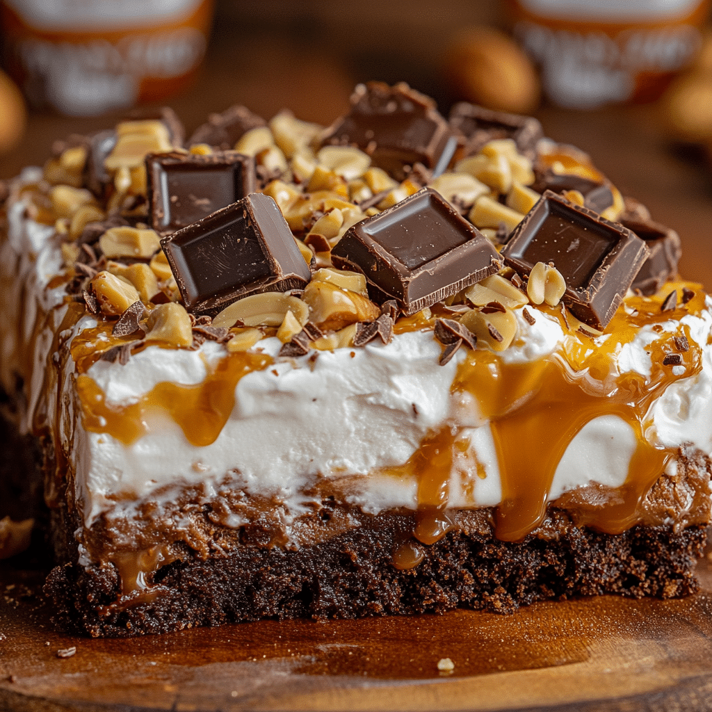 Snickers Poke Cake