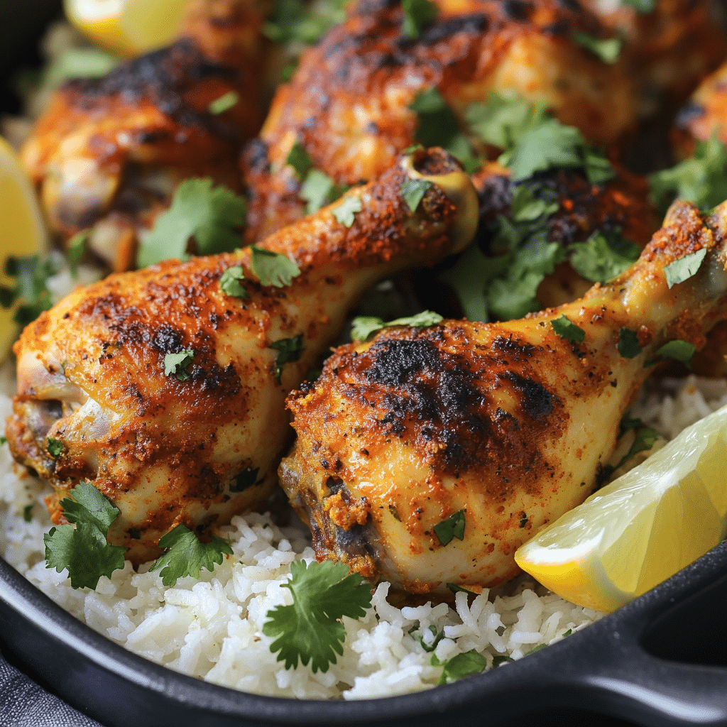 Baked Chicken Legs and Rice