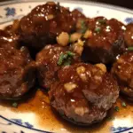 Easy Slow Cooker Raspberry Balsamic Glazed Meatballs