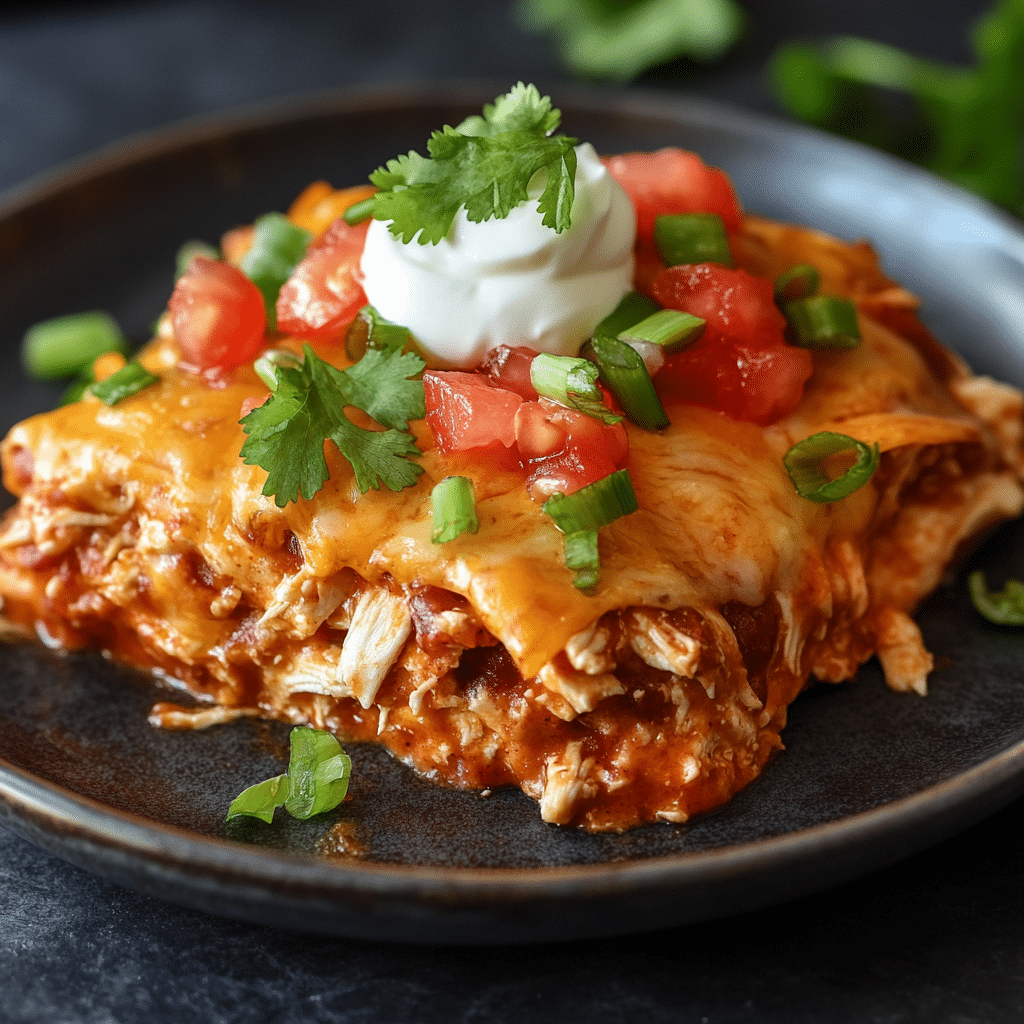 Crock Pot Chicken Enchilada Casserole