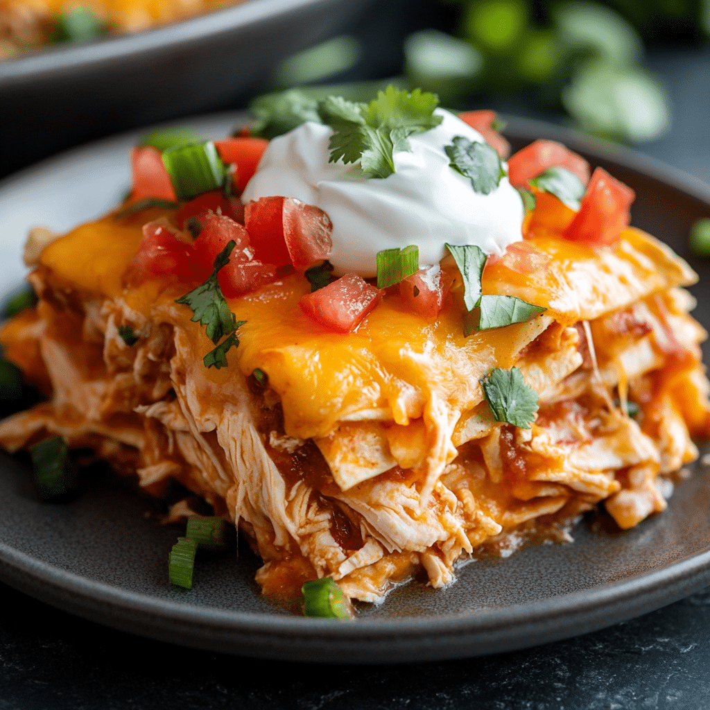 Crock Pot Chicken Enchilada Casserole