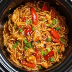 Slow Cooker Honey Garlic Chicken & Noodles