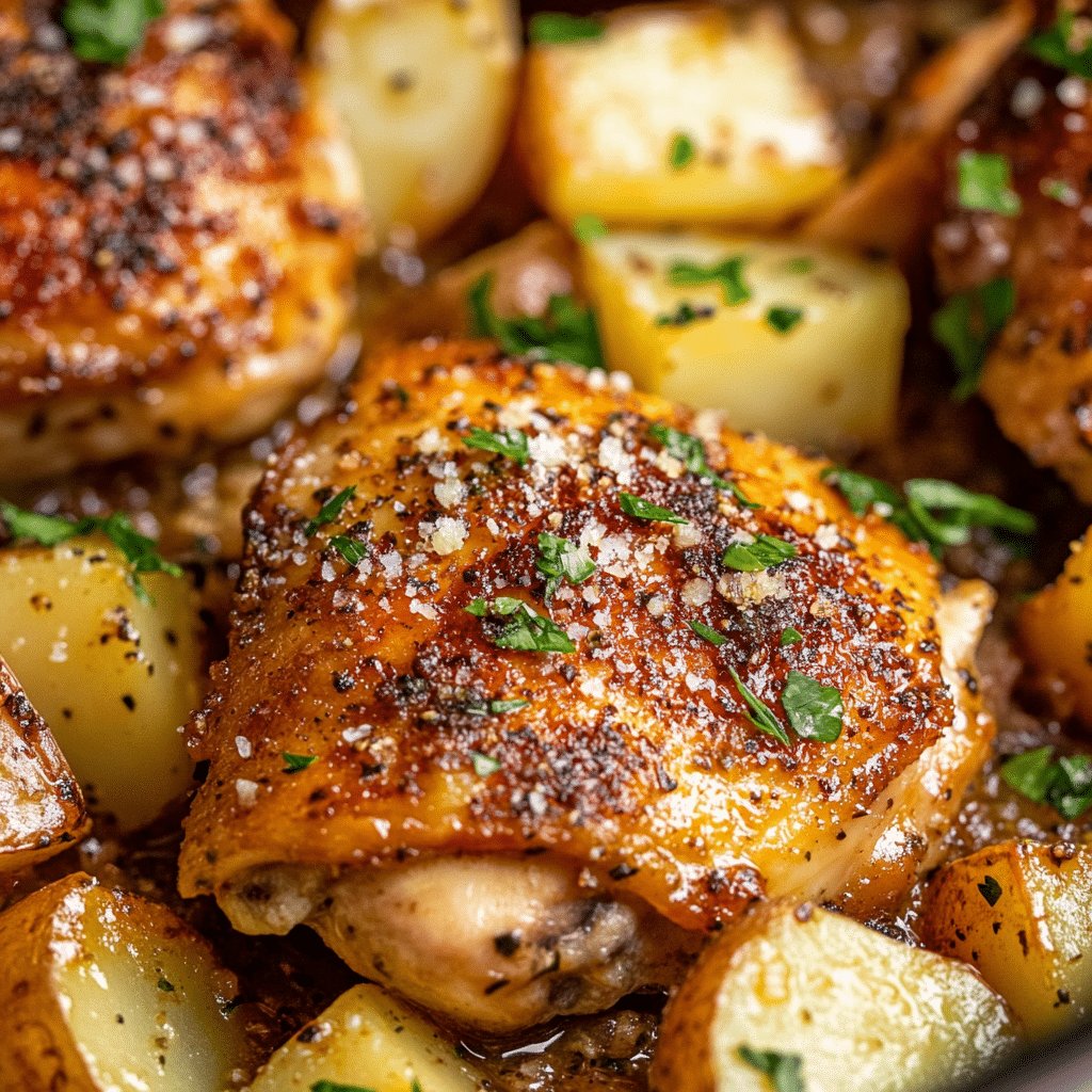 Slow Cooker Garlic Parmesan Chicken & Potatoes