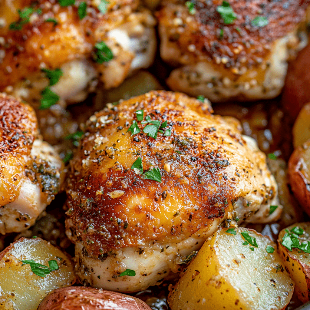 Slow Cooker Garlic Parmesan Chicken & Potatoes