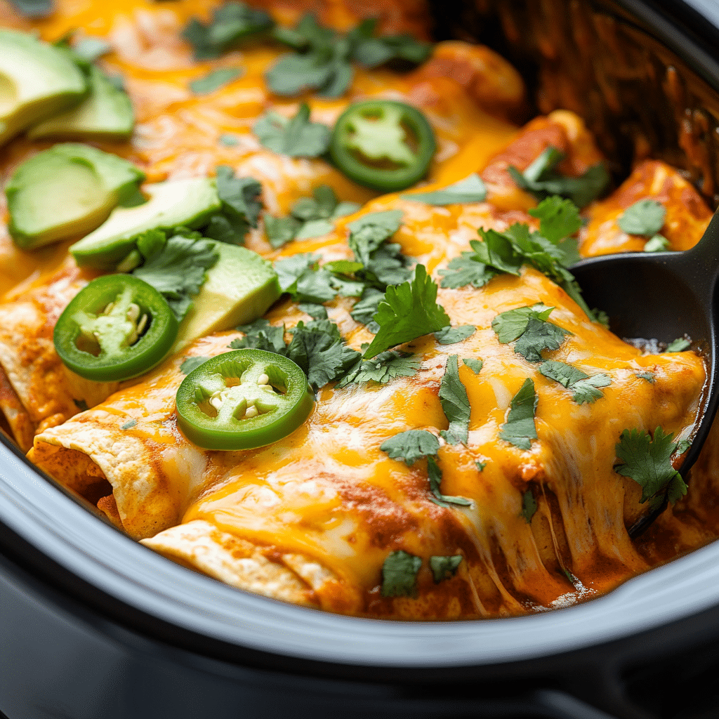 Slow Cooker Chicken Enchiladas