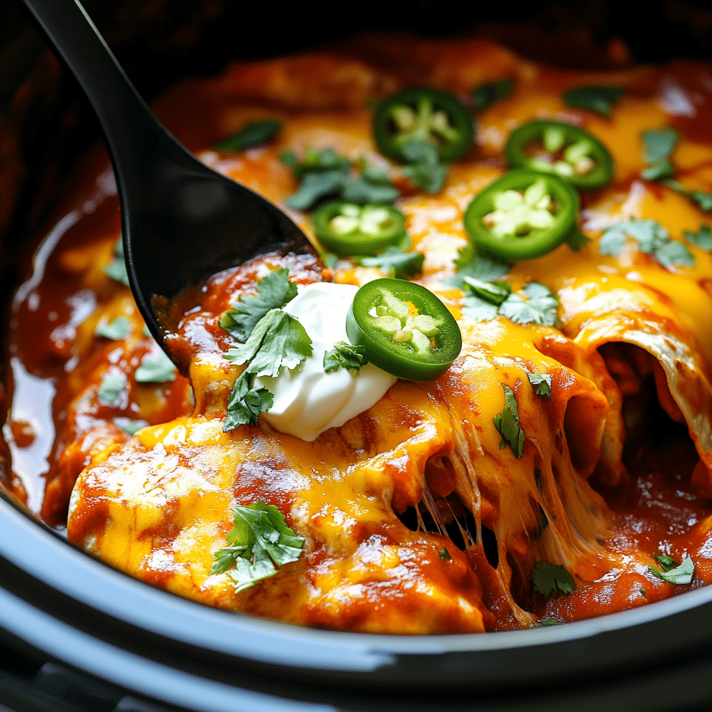 Slow Cooker Chicken Enchiladas