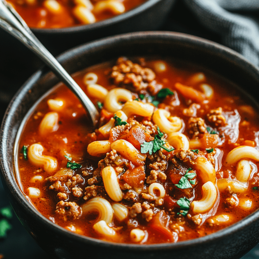 Hamburger Soup with Macaroni