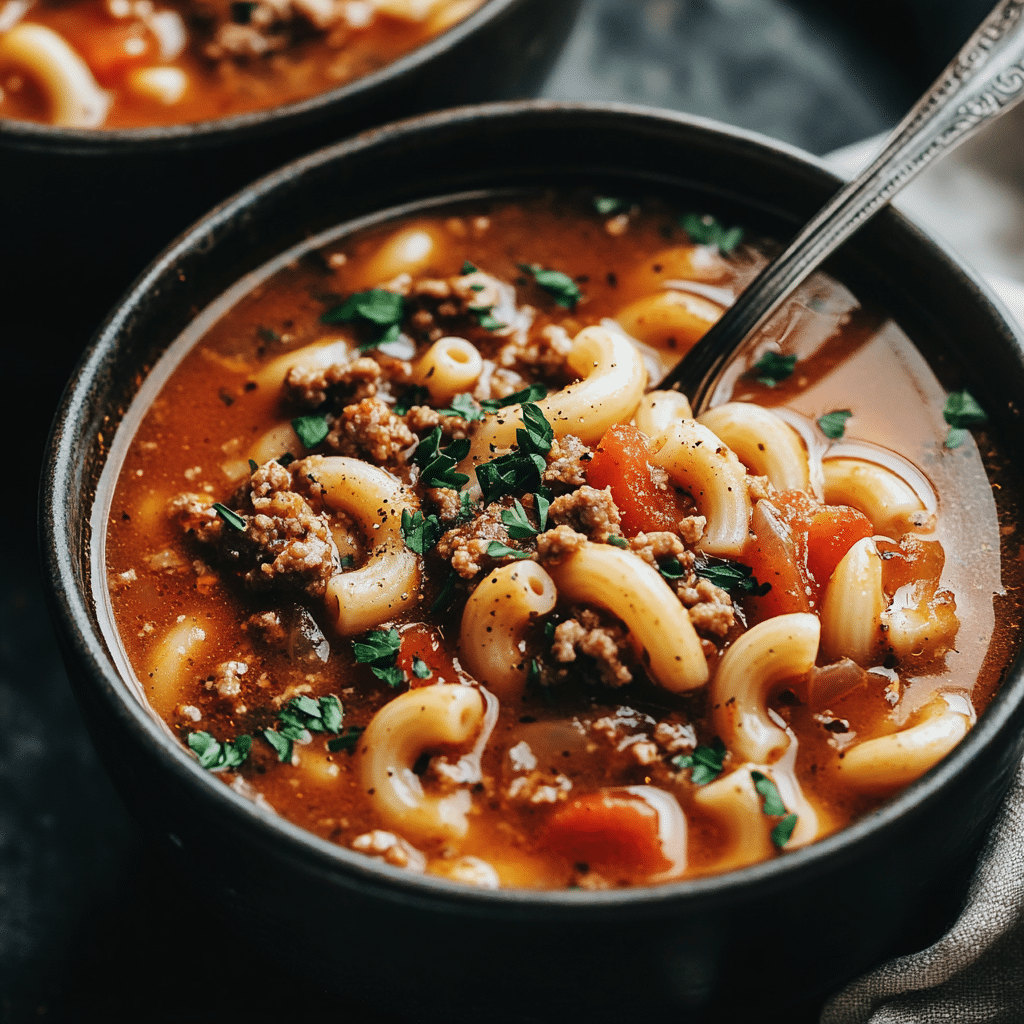 Hamburger Soup with Macaroni