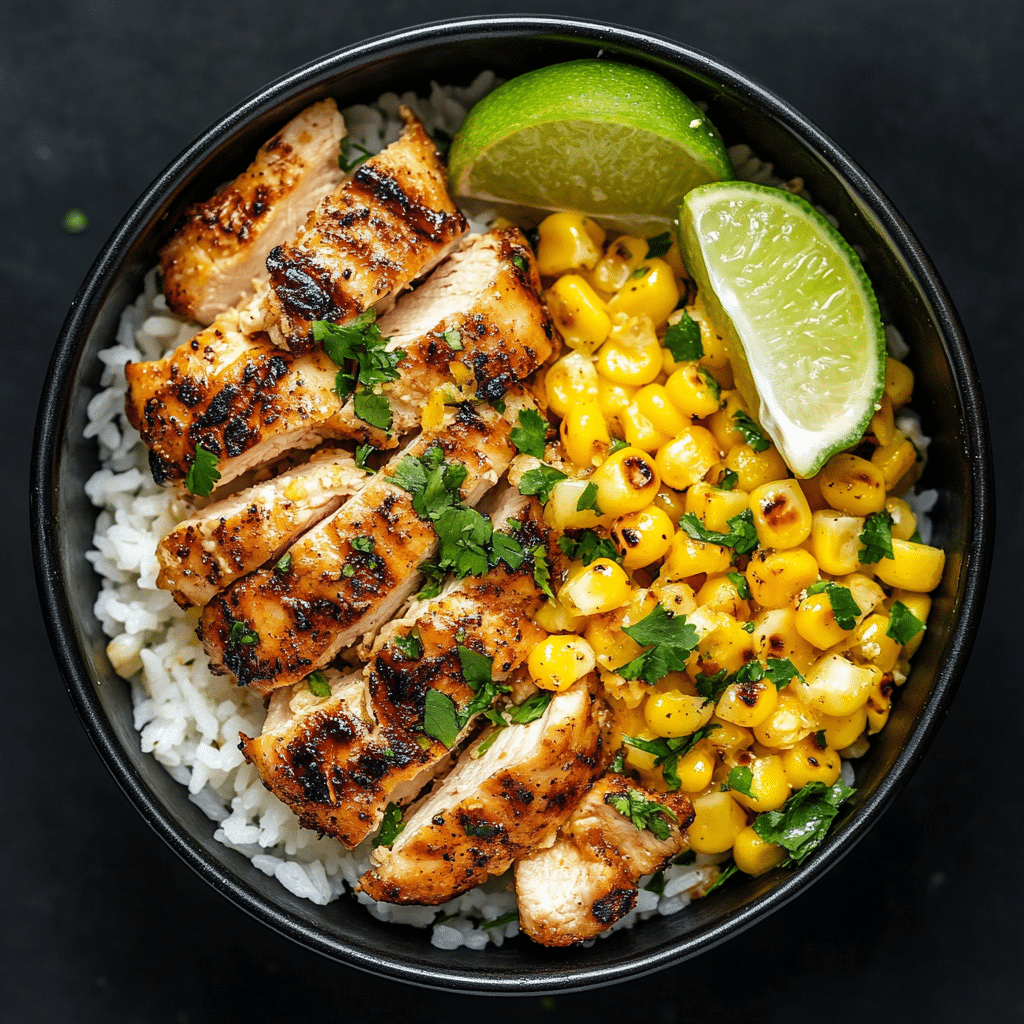 Street Corn Chicken Rice Bowl