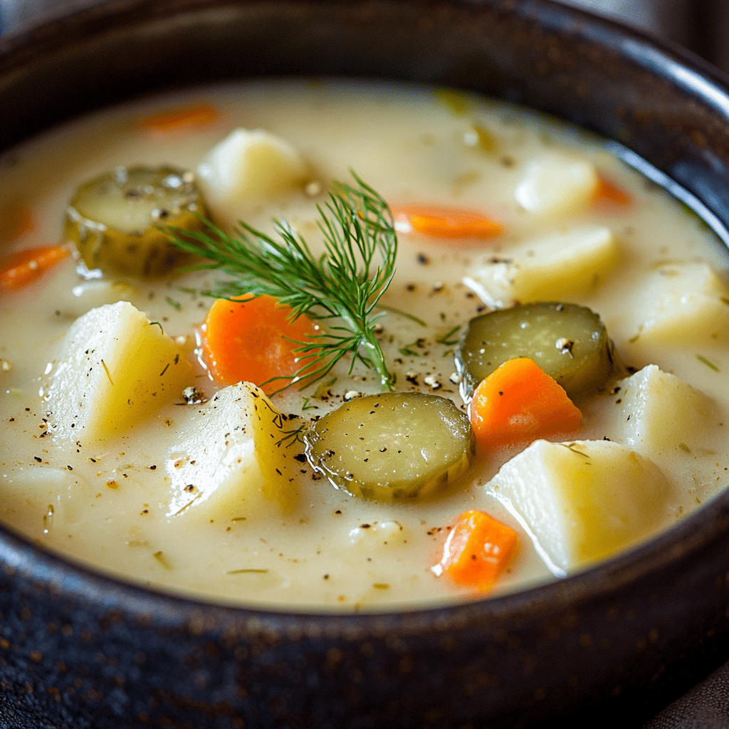 Creamy Dill Pickle Soup (Zupa Ogórkowa)