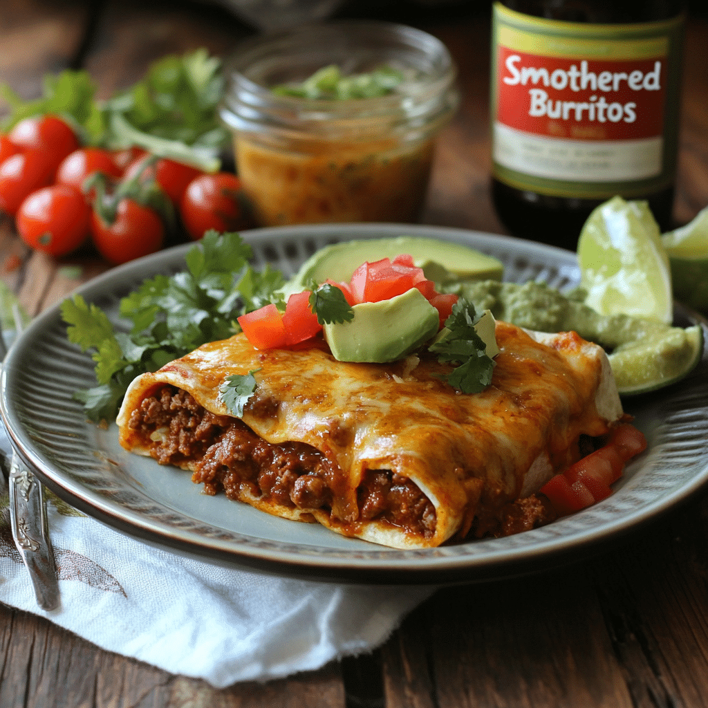 Smothered Beef Burritos