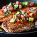 Baked Cilantro Lime Salmon with Avocado Salsa