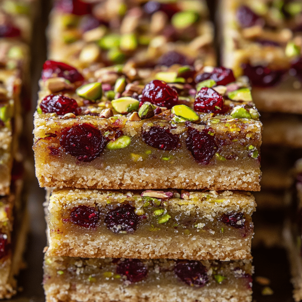 Cranberry Pistachio Shortbread Cookies