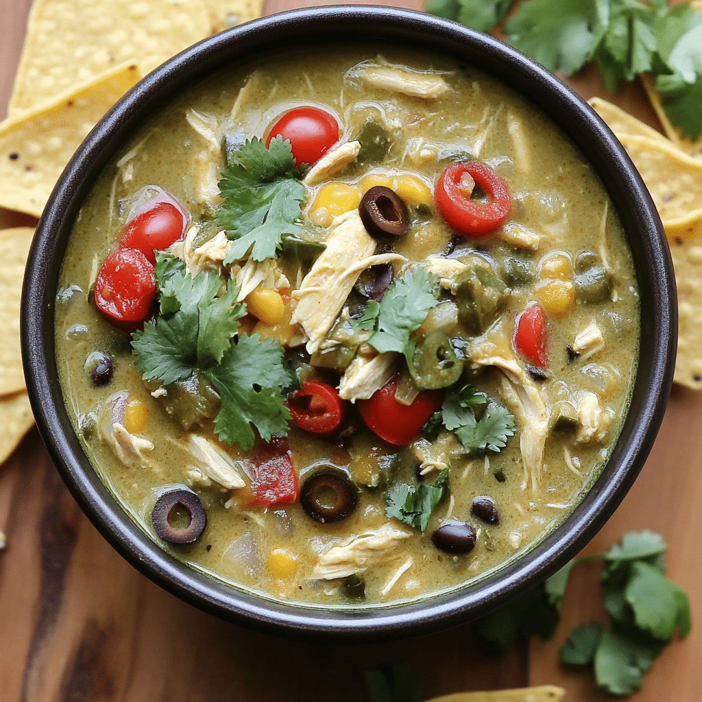 Green Enchilada Chicken Soup